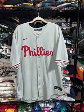 Y2K MLB Nike Philadelphia Phillies Gray Jersey Size Xxl